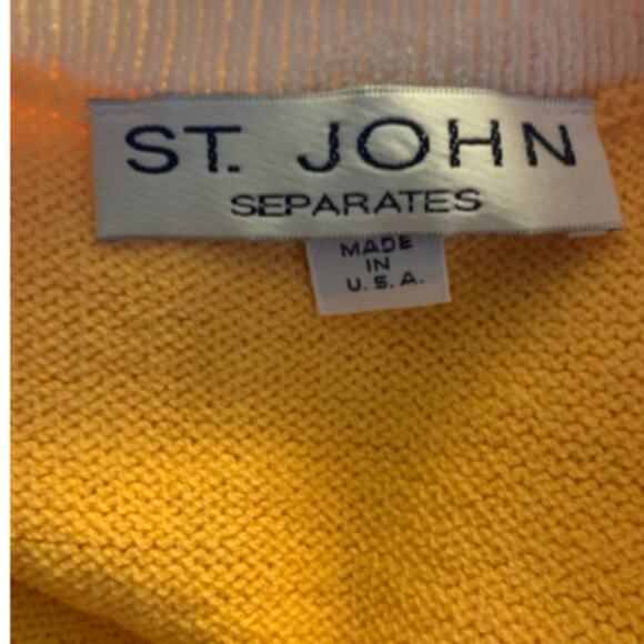 St. John Separates Women's Small Knit Shift Dress Knee High Sleeveless Yellow - Picture 7 of 9